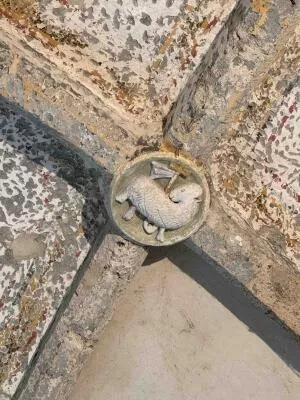 Ribbed vault with lamb motif, Chartreuse de Mélan, Taninges