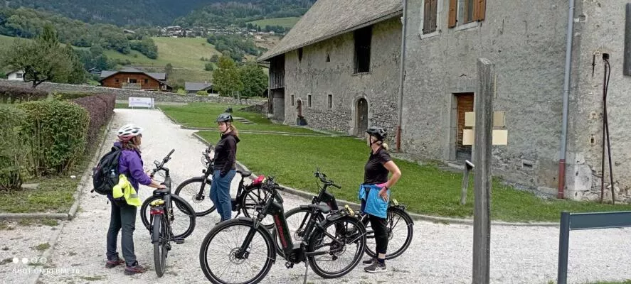 Biking through the sculpture park of the Chartreuse de Mélan
