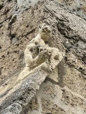 Animal sculpture outside the Chartreuse de Mélan