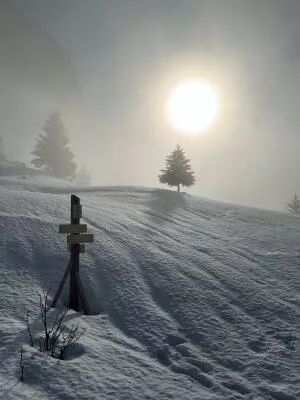 Ambiance hivernale sauvage alpage des Charmettes