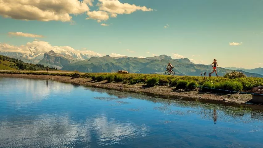 Lac de Joux Plane and the Mont Blanc Range