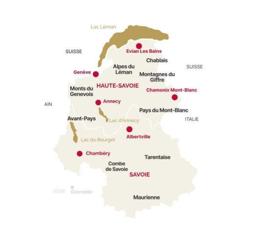 Carte des Pays de Savoie